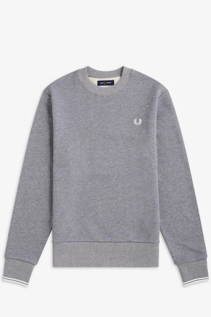 Sudaderas Fred Perry Crew Neck Hombre Steel Marl | MXJVR89646