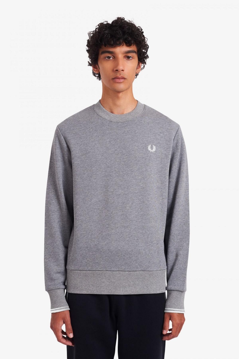 Sudaderas Fred Perry Crew Neck Hombre Steel Marl | MXJVR89646