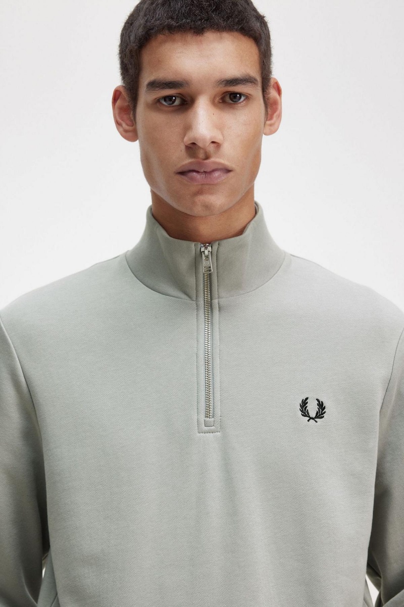 Sudaderas Fred Perry Half Zip Hombre Limestone | MXQAV72915