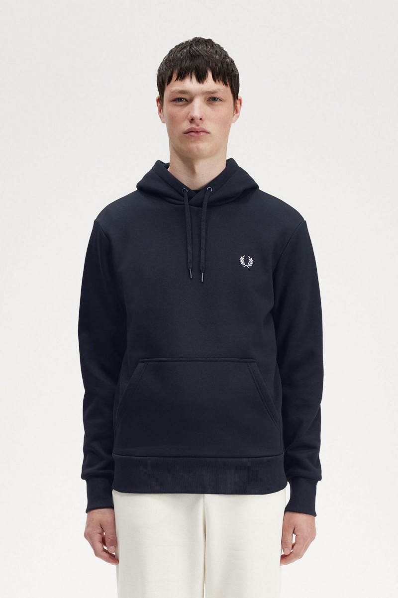 Sudaderas Fred Perry Tape Detail Encapuchado Hombre Azul Marino | MXDYB91211