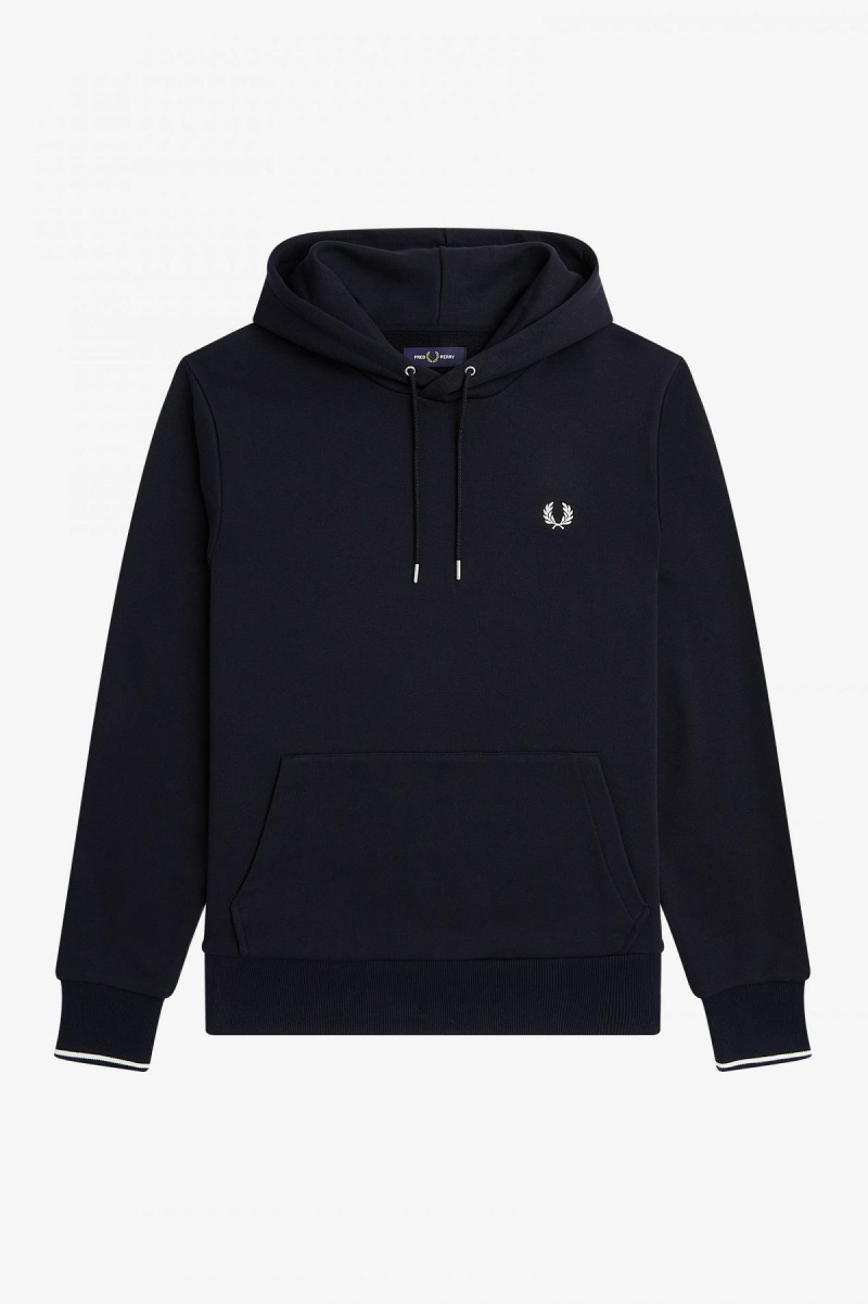 Sudaderas Fred Perry Tipped Encapuchado Hombre Azul Marino | MXDFL48593