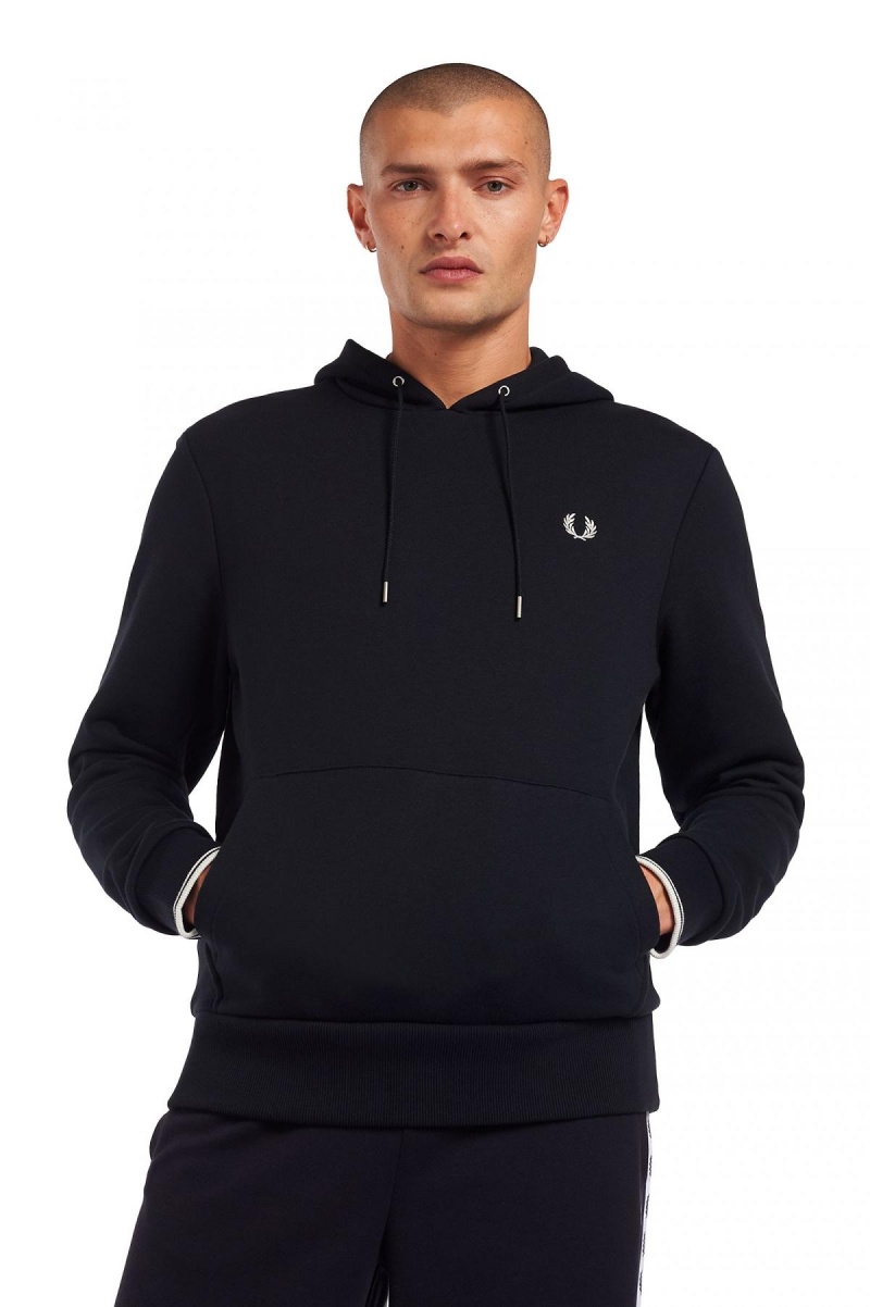 Sudaderas Fred Perry Tipped Encapuchado Hombre Azul Marino | MXDFL48593