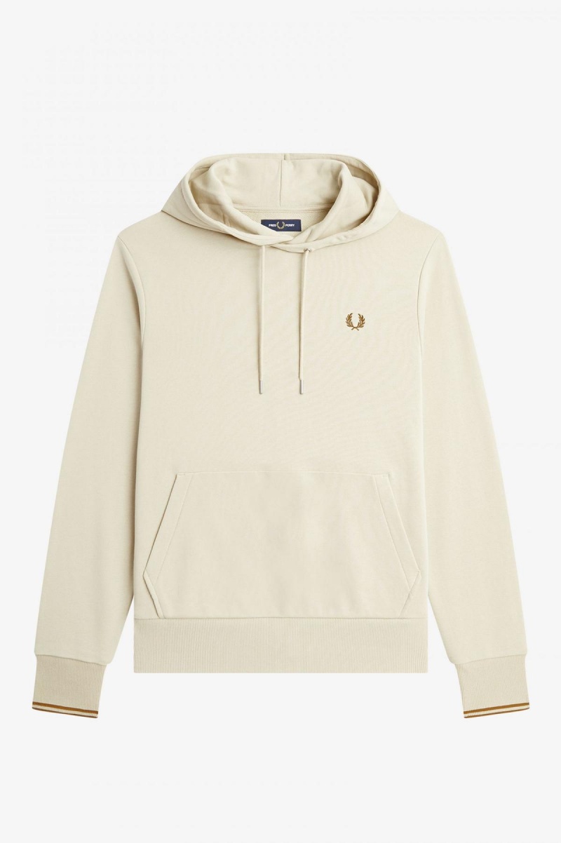 Sudaderas Fred Perry Tipped Encapuchado Hombre Oatmeal | BMXSO12966