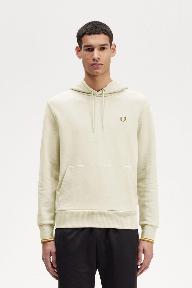 Sudaderas Fred Perry Tipped Encapuchado Hombre Oatmeal | BMXSO12966