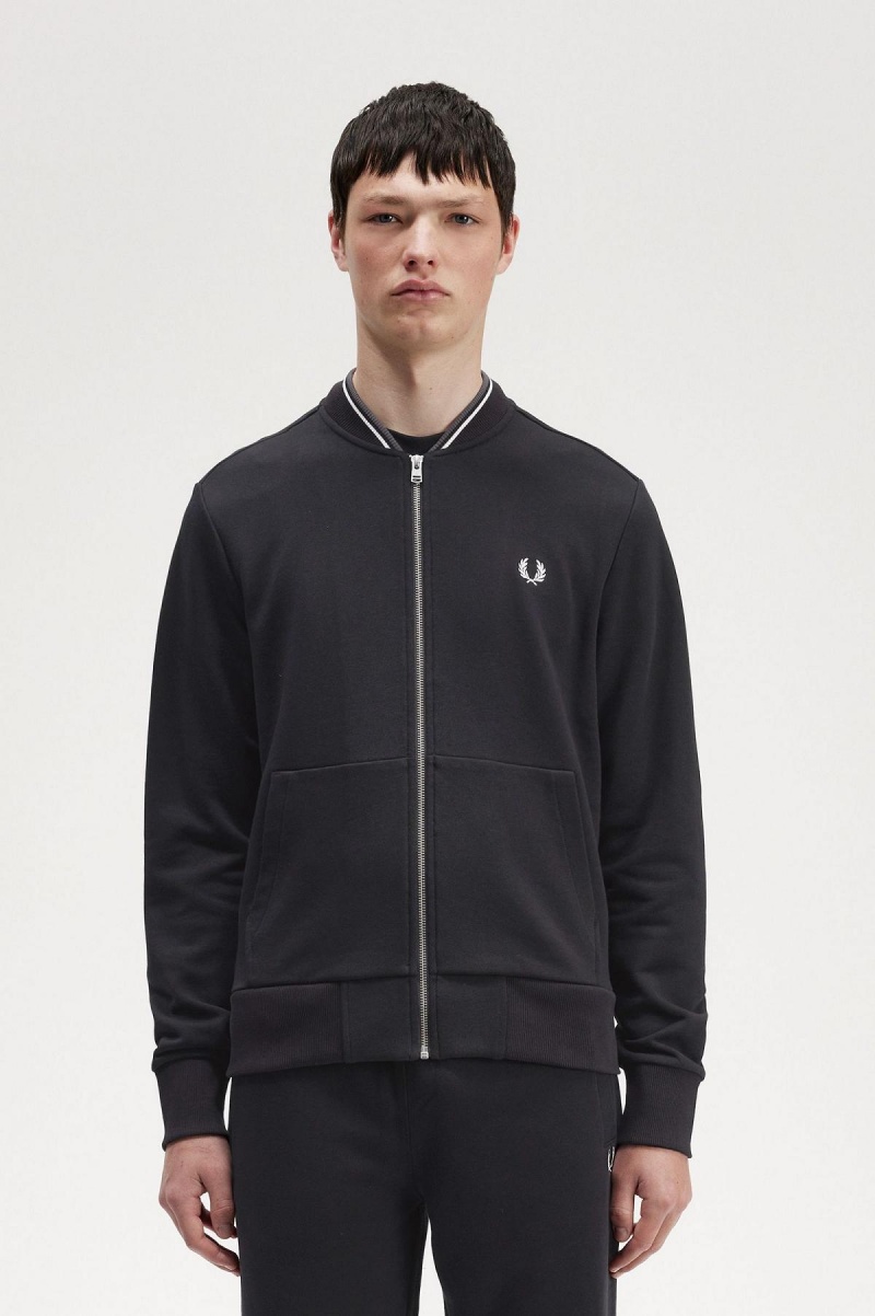 Sudaderas Fred Perry Zip Through Hombre Negros | GMXEC87237