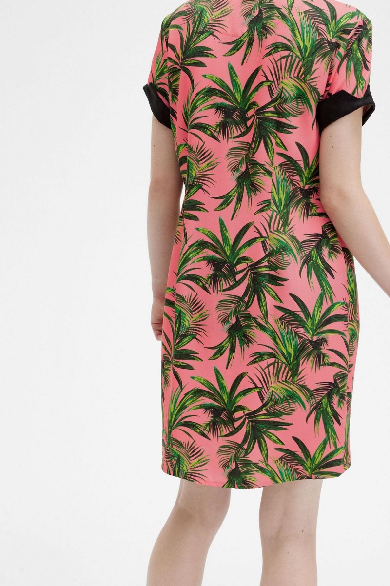 Vestido Fred Perry Palm Print Shirt Mujer Coral | SMXNY81946