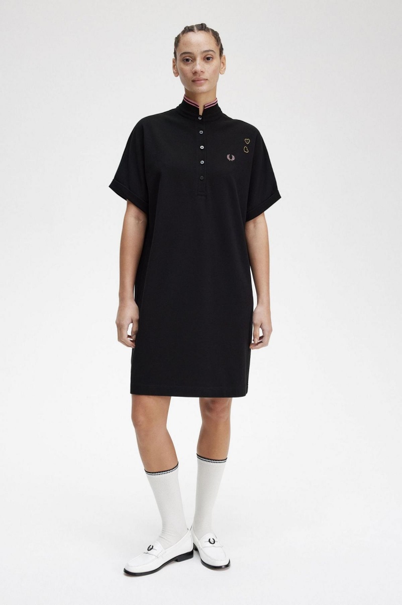 Vestido Fred Perry Tipped Piqué Shirt Mujer Negros | LMXTR26006