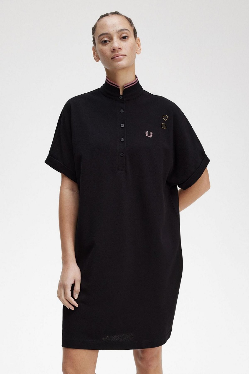 Vestido Fred Perry Tipped Piqué Shirt Mujer Negros | LMXTR26006