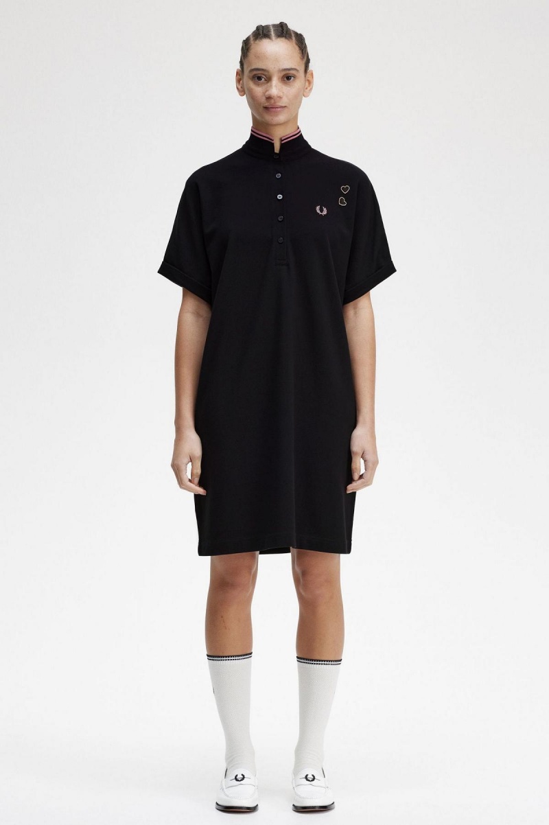 Vestido Fred Perry Tipped Piqué Shirt Mujer Negros | LMXTR26006