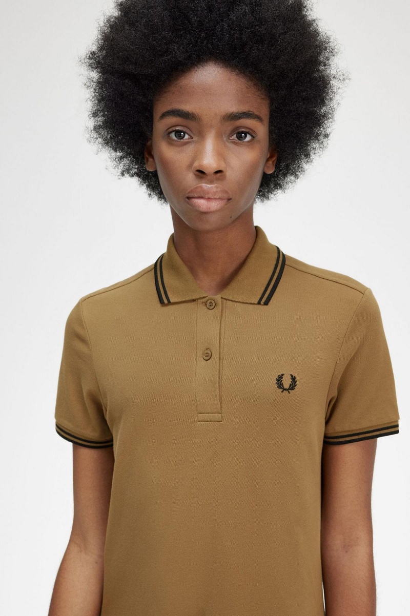 Vestido Fred Perry Twin Tipped Fred Perry Shirt Mujer Shaded Stone | MXZDE17354