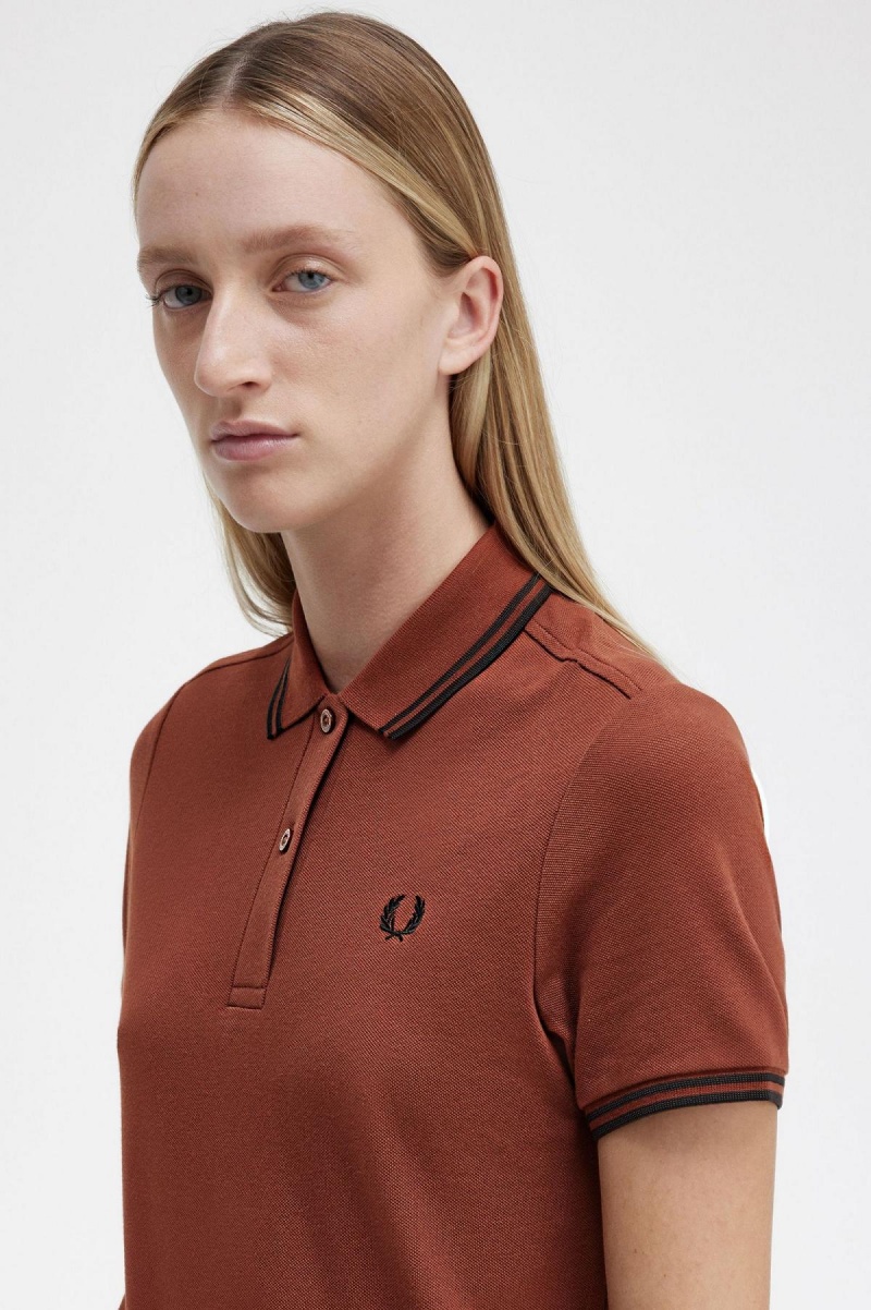 Vestido Fred Perry Twin Tipped Fred Perry Shirt Mujer Marrom Negros Negros | MXZPD49418