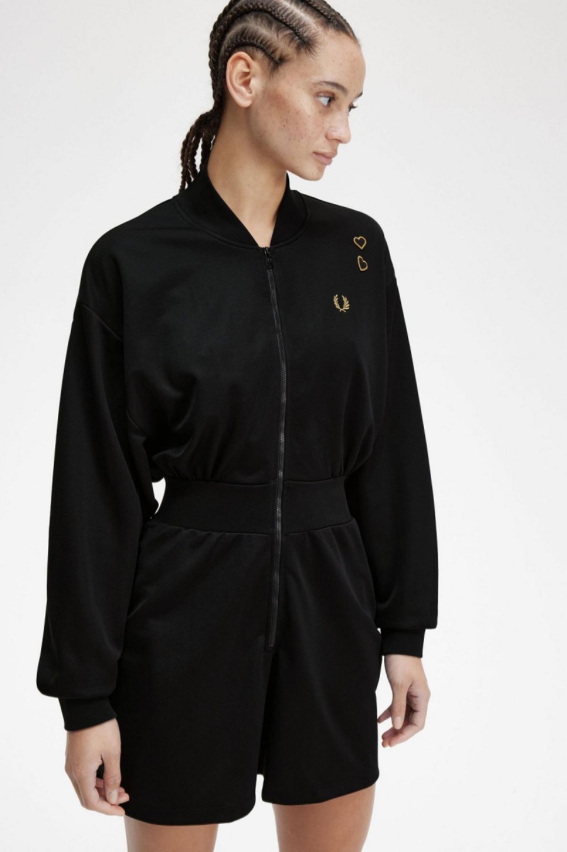 Vestido Fred Perry Zip-Through Playsuit Mujer Negros | MXXMI47383