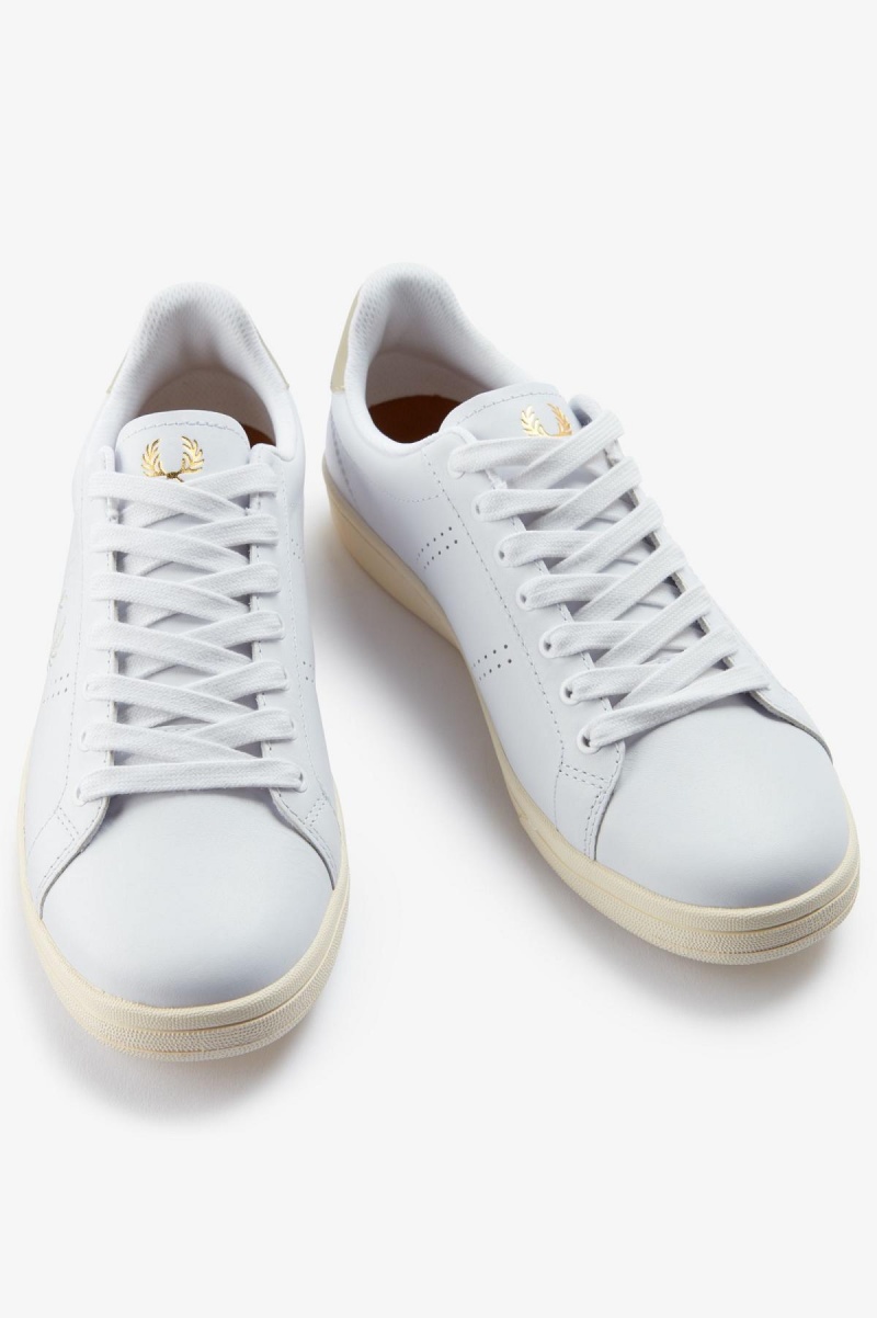 Zapatos Fred Perry B721 Hombre Blancos Azules | DMXKV75202