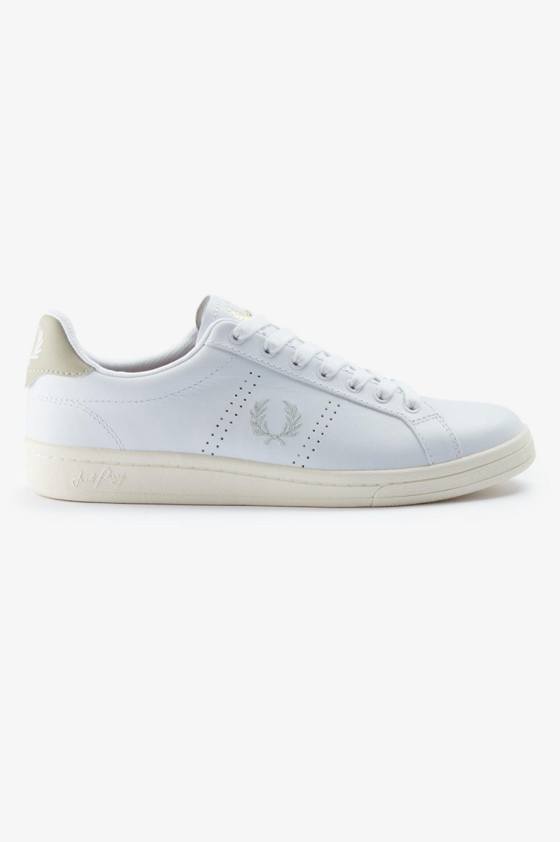 Zapatos Fred Perry B721 Hombre Blancos Azules | DMXKV75202