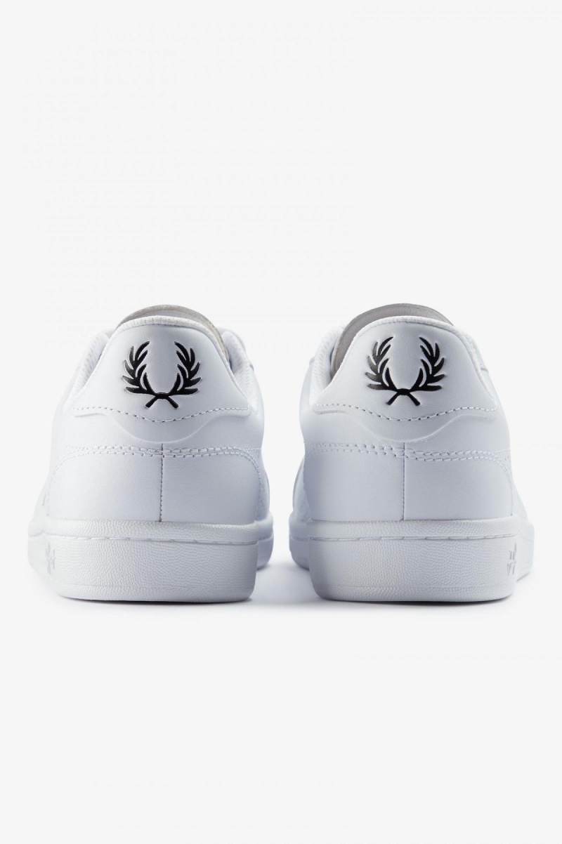 Zapatos Fred Perry B721 Hombre Blancos Negros | ZMXMJ36791