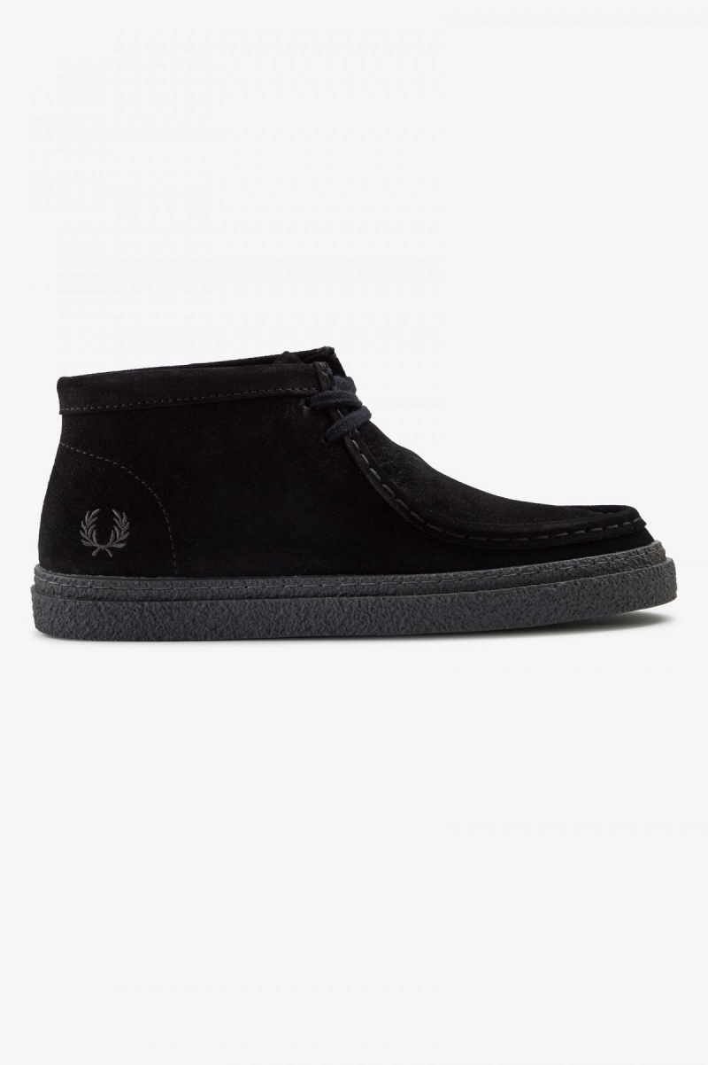 Zapatos Fred Perry Dawson Mid Mujer Negros | MMXFT74890