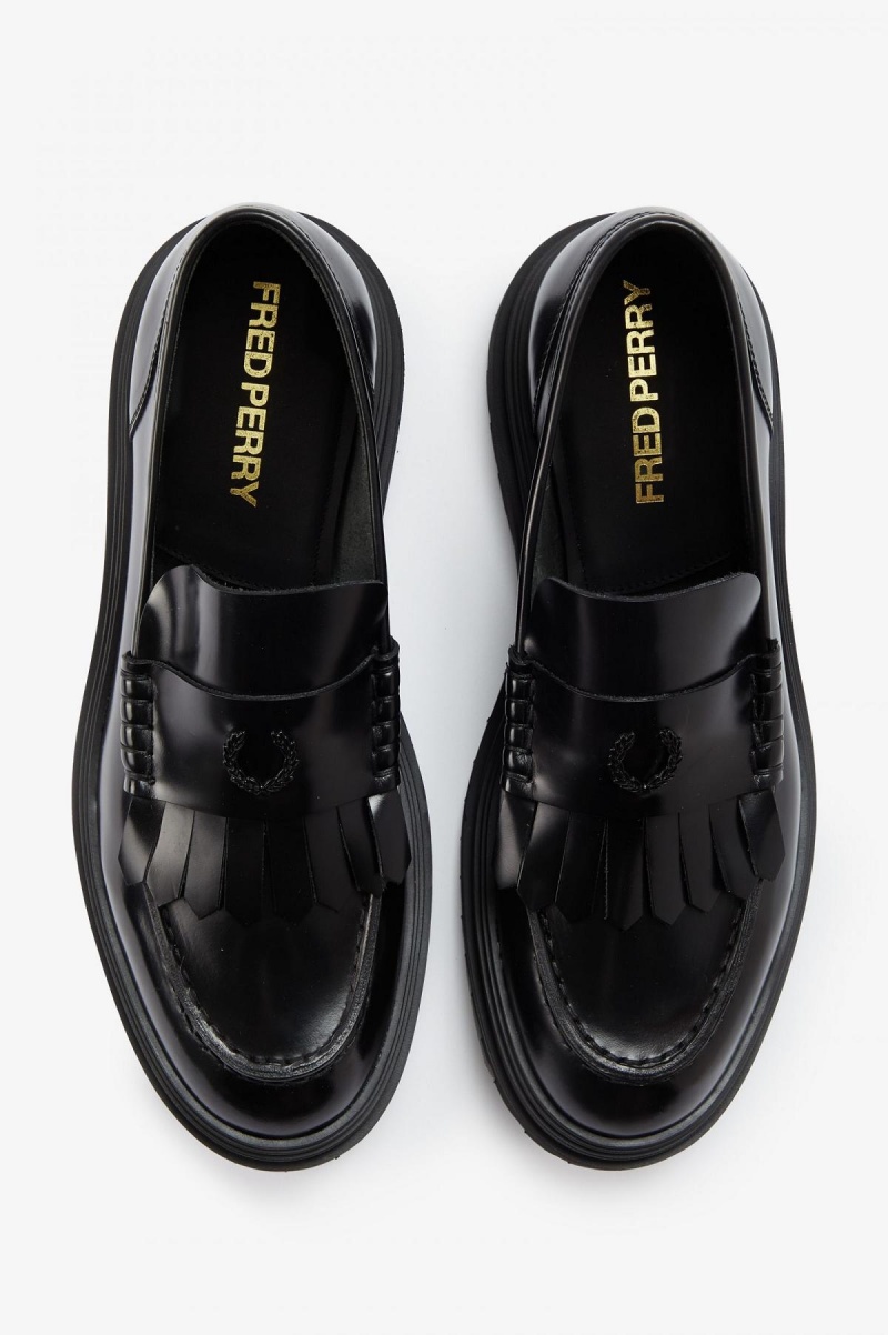 Zapatos Fred Perry Loafer Hombre Negros | AMXWC57880