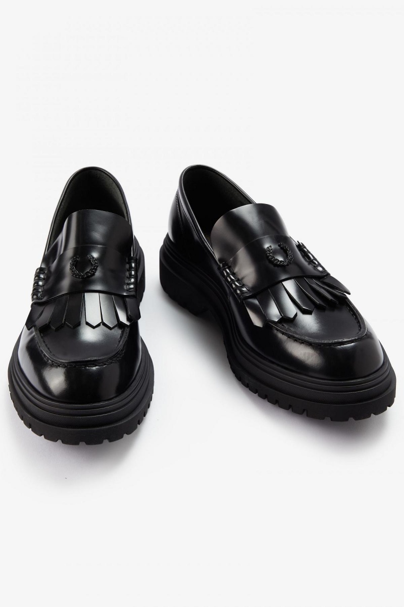 Zapatos Fred Perry Loafer Hombre Negros | AMXWC57880