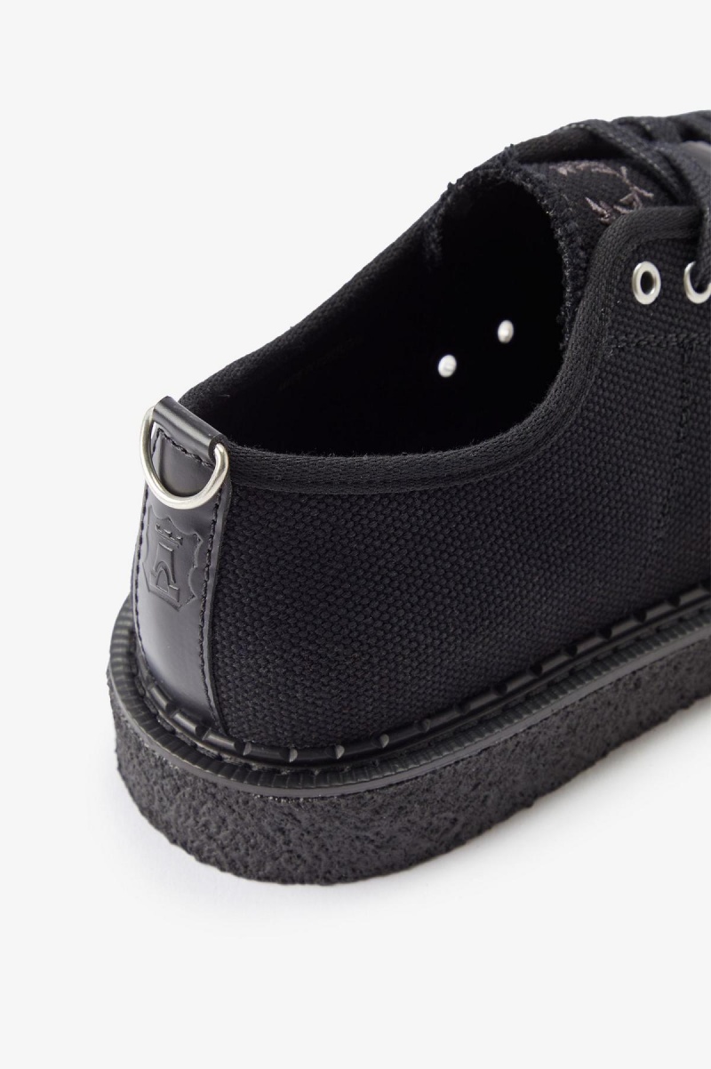 Zapatos Fred Perry Lona Monkey Hombre Negros | MXXBR68085