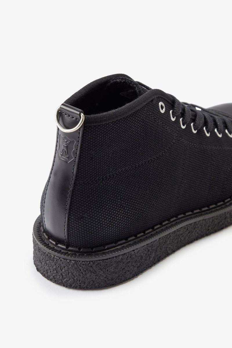 Zapatos Fred Perry Lona Monkey Hombre Negros | PMXER95418