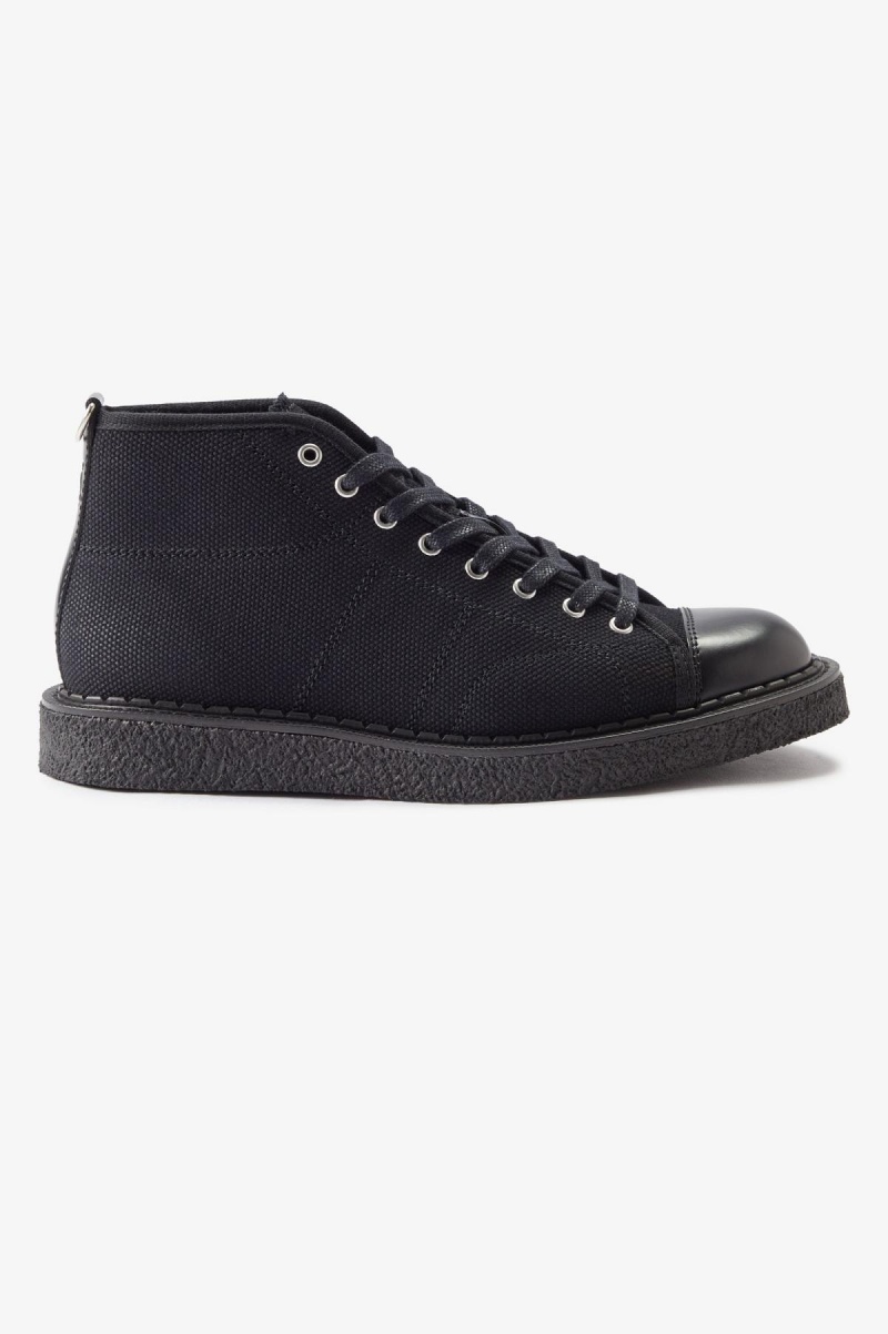 Zapatos Fred Perry Lona Monkey Hombre Negros | PMXER95418