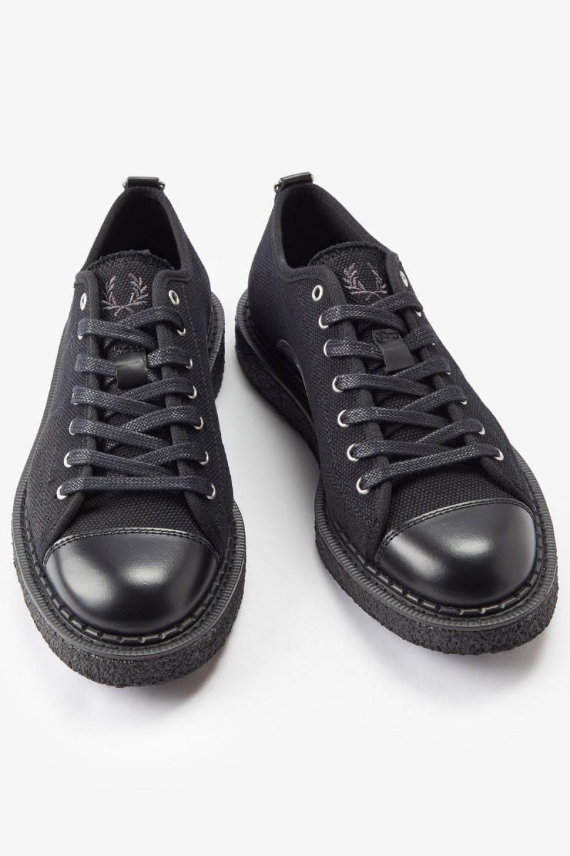 Zapatos Fred Perry Lona Monkey Mujer Negros | MXDFL14665