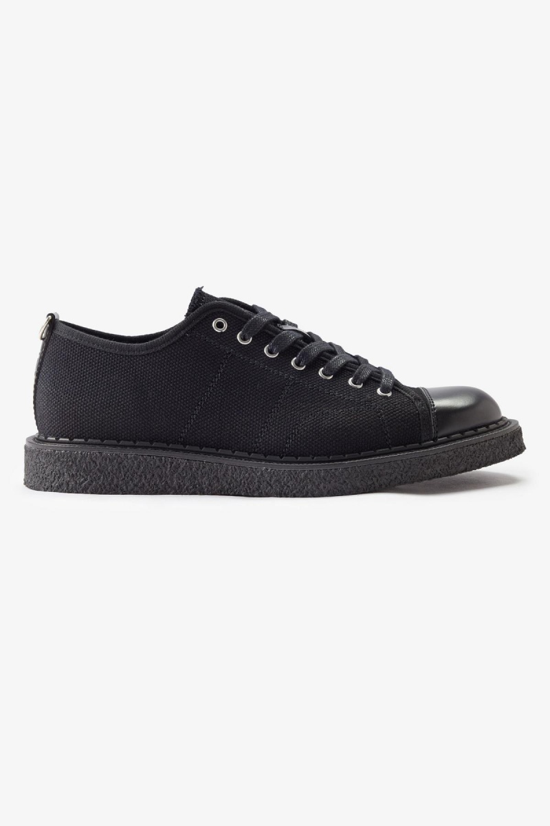 Zapatos Fred Perry Lona Monkey Mujer Negros | MXDFL14665