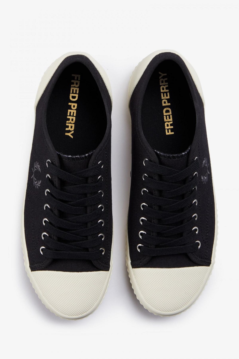 Zapatos Fred Perry Low Hughes Hombre Negros | DMXKV28125