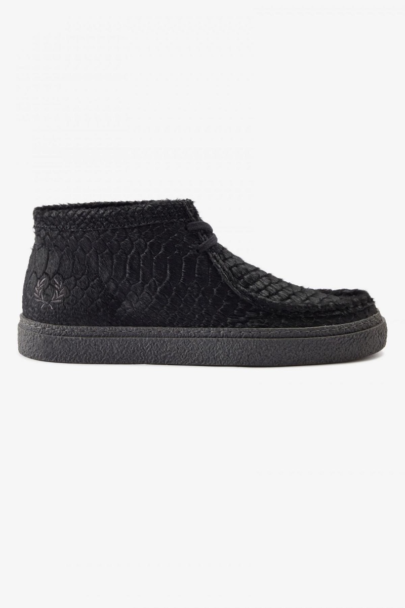 Zapatos Fred Perry Mid Dawson Hombre Negros | MXNZX25613