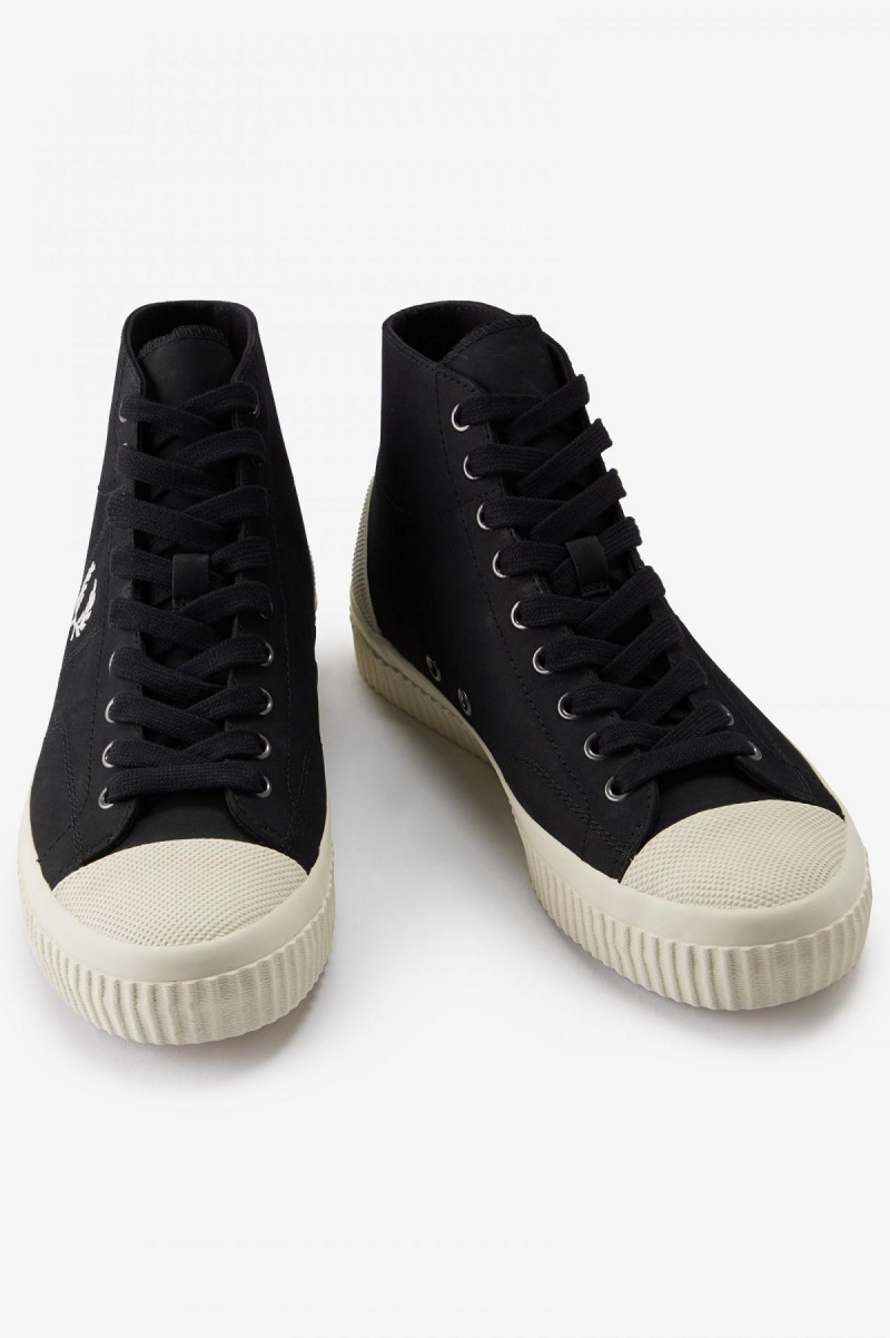 Zapatos Fred Perry Mid Hughes Hombre Negros | MXCVG91035